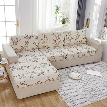 Housse Assise de Canapé d'Angle Fleurie